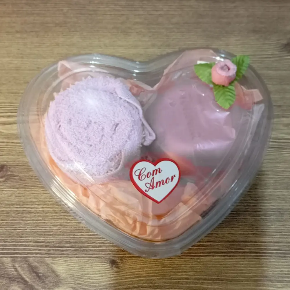 mimo-coração-sabonete Coração com Sabonete e Toalhinha - Imagem 1